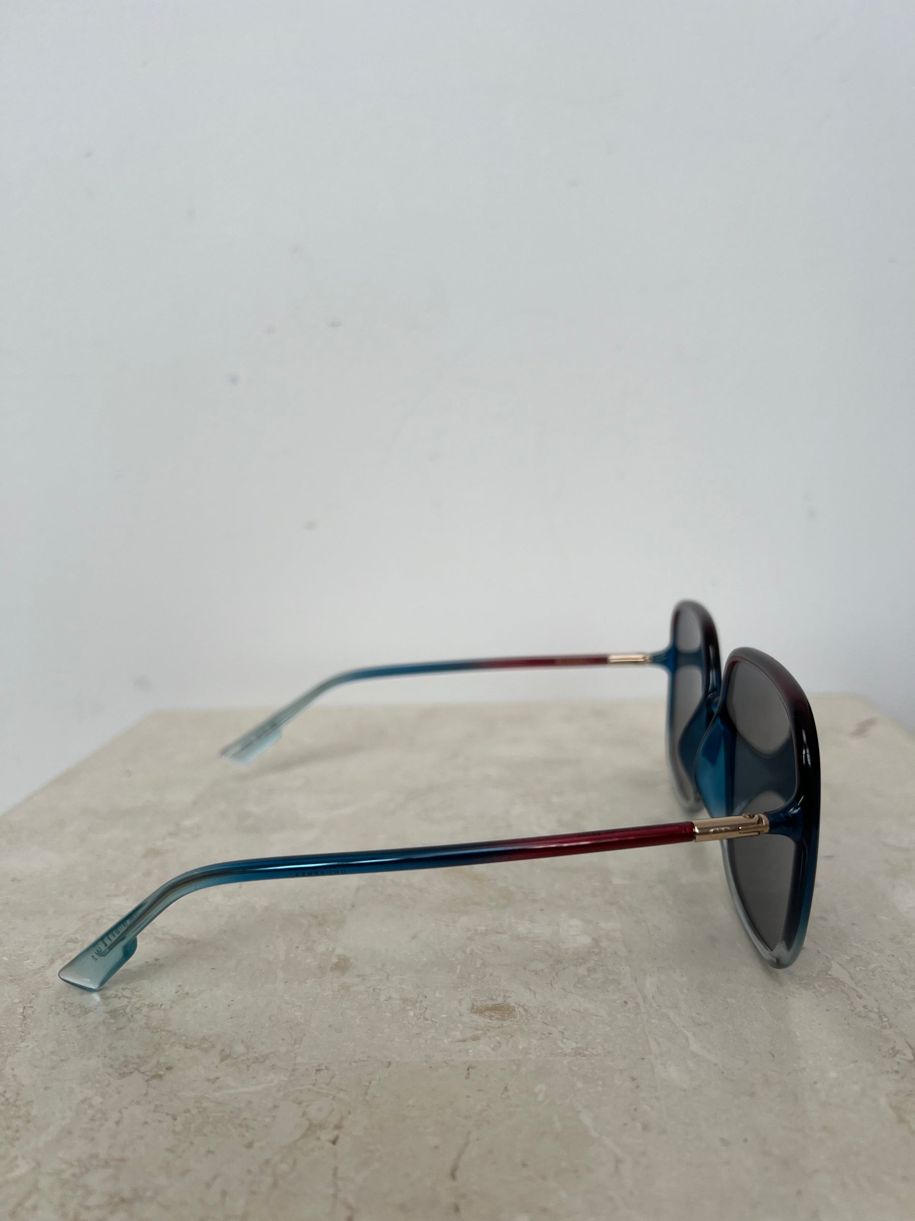 Dior Red and Blue Overszied Square Sunglasses