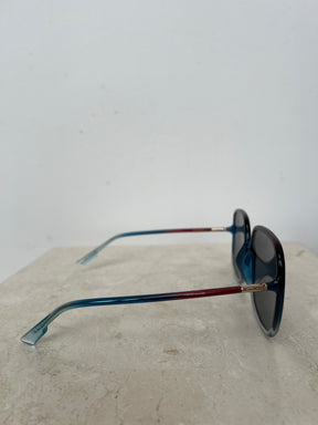 Dior Red and Blue Overszied Square Sunglasses