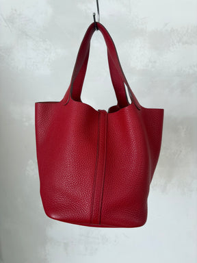 Hermès Picotin 22 Rouge Clemence Q Square