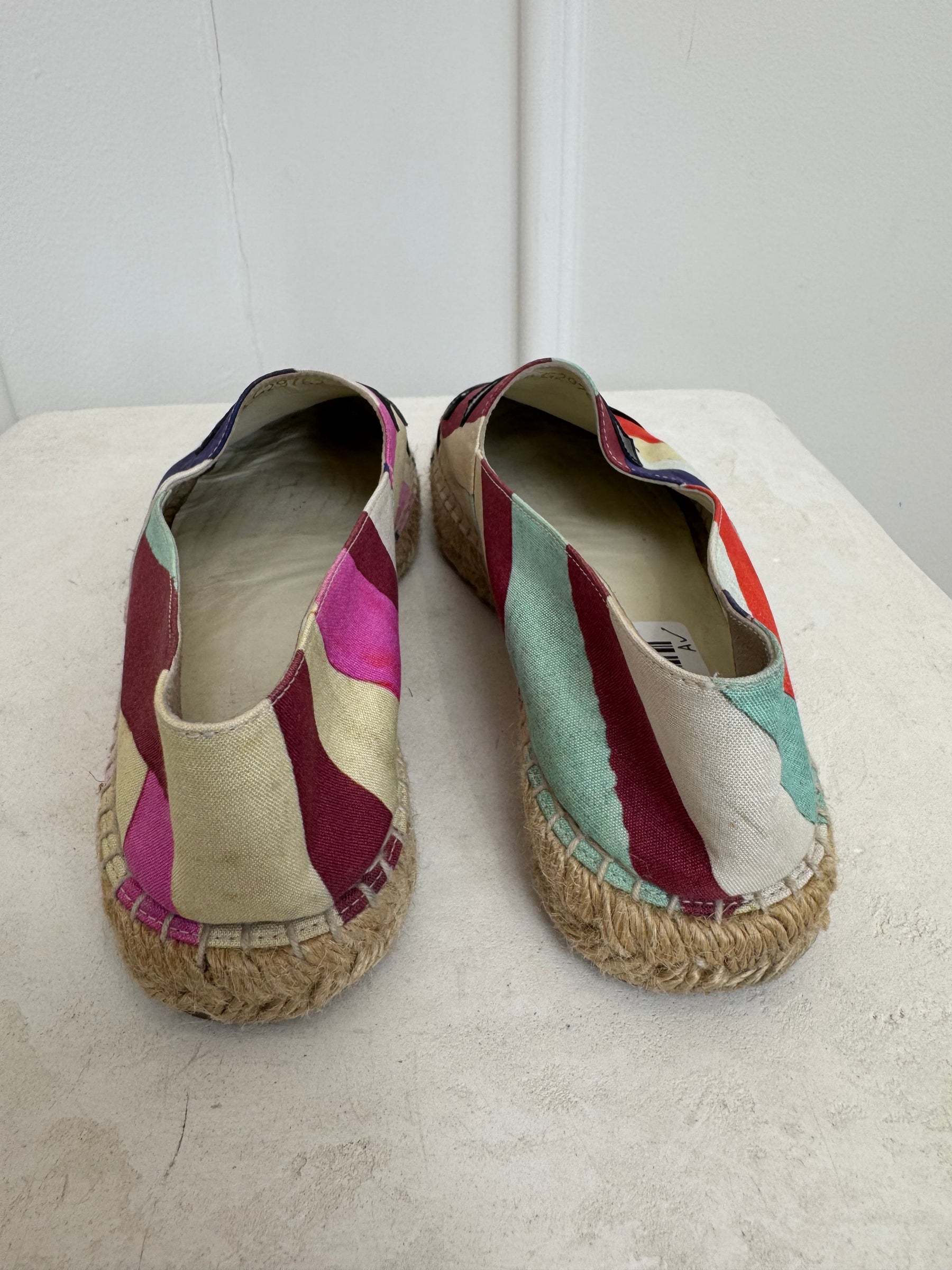 Chanel Multi Colour Stripe Canvas And Pantent Espedrilles, 38