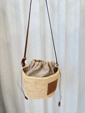 Loewe Pochette DW Anagram Bag In Raffia Jacquard Calf