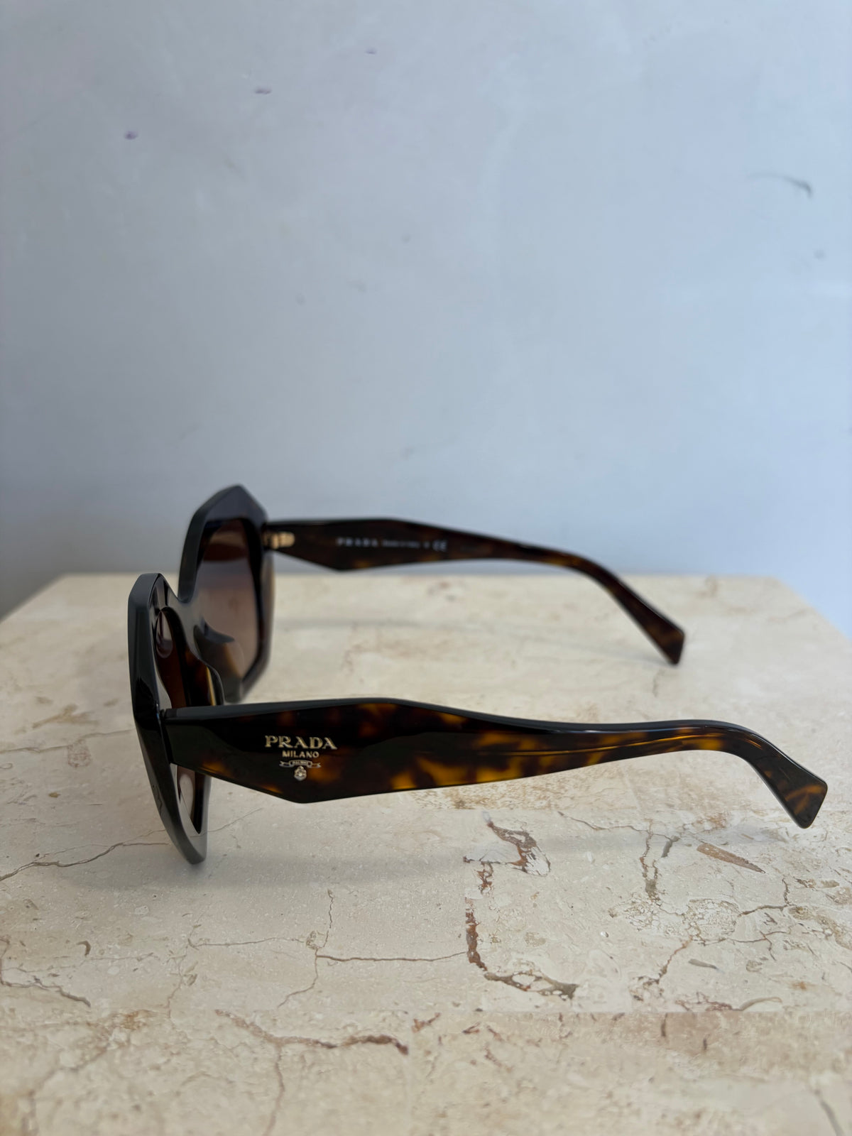 Prada PR 16WS Tortoishell Irregular Shaped Sunglasses