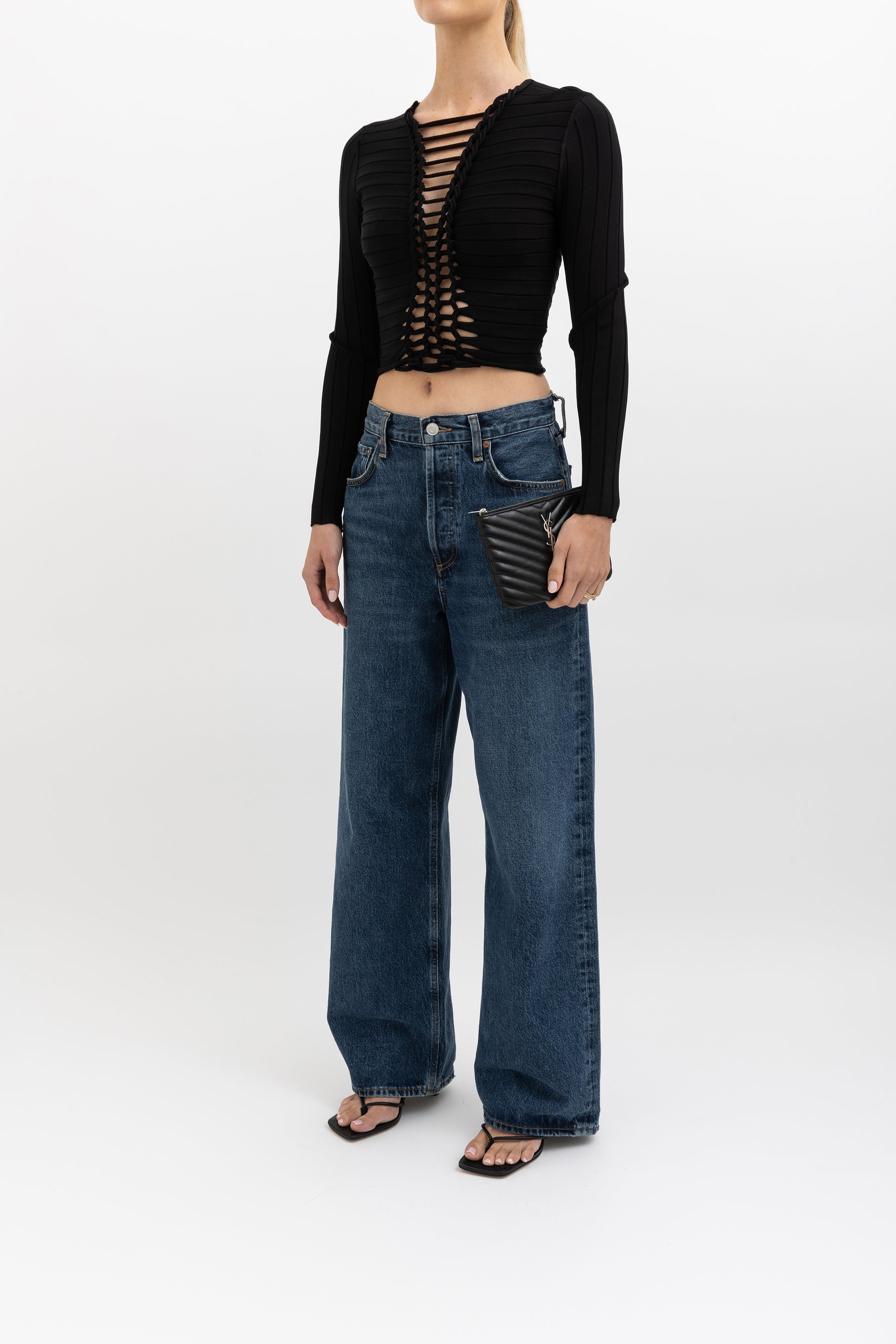 Cropped Crepe Woven Top