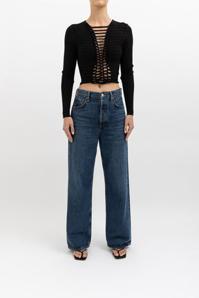 Cropped Crepe Woven Top
