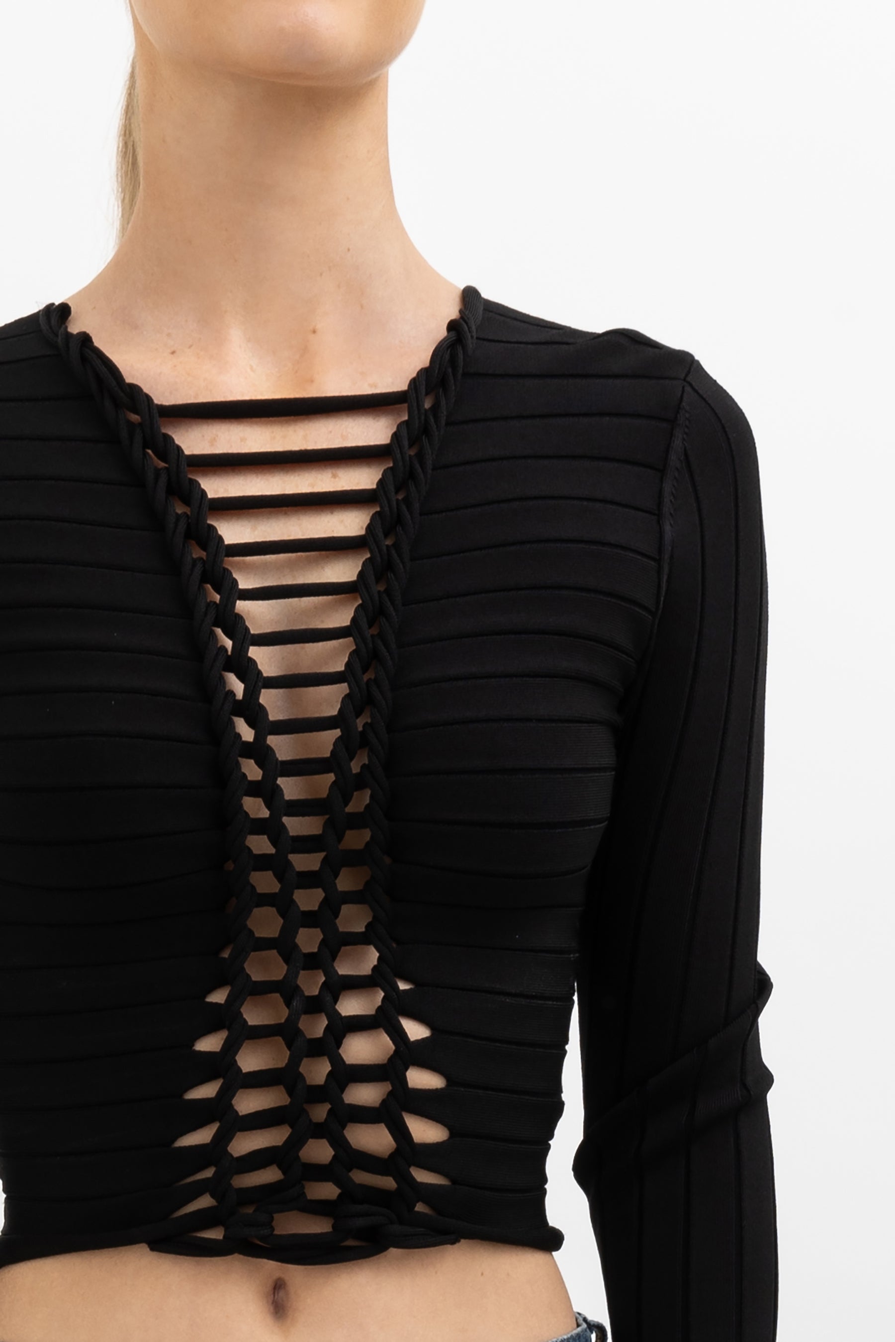 Cropped Crepe Woven Top