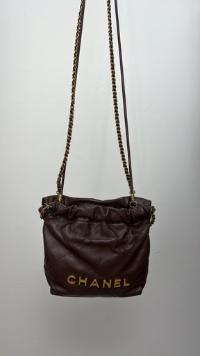 Chanel 22 Mini in Chocolate Brown Leather