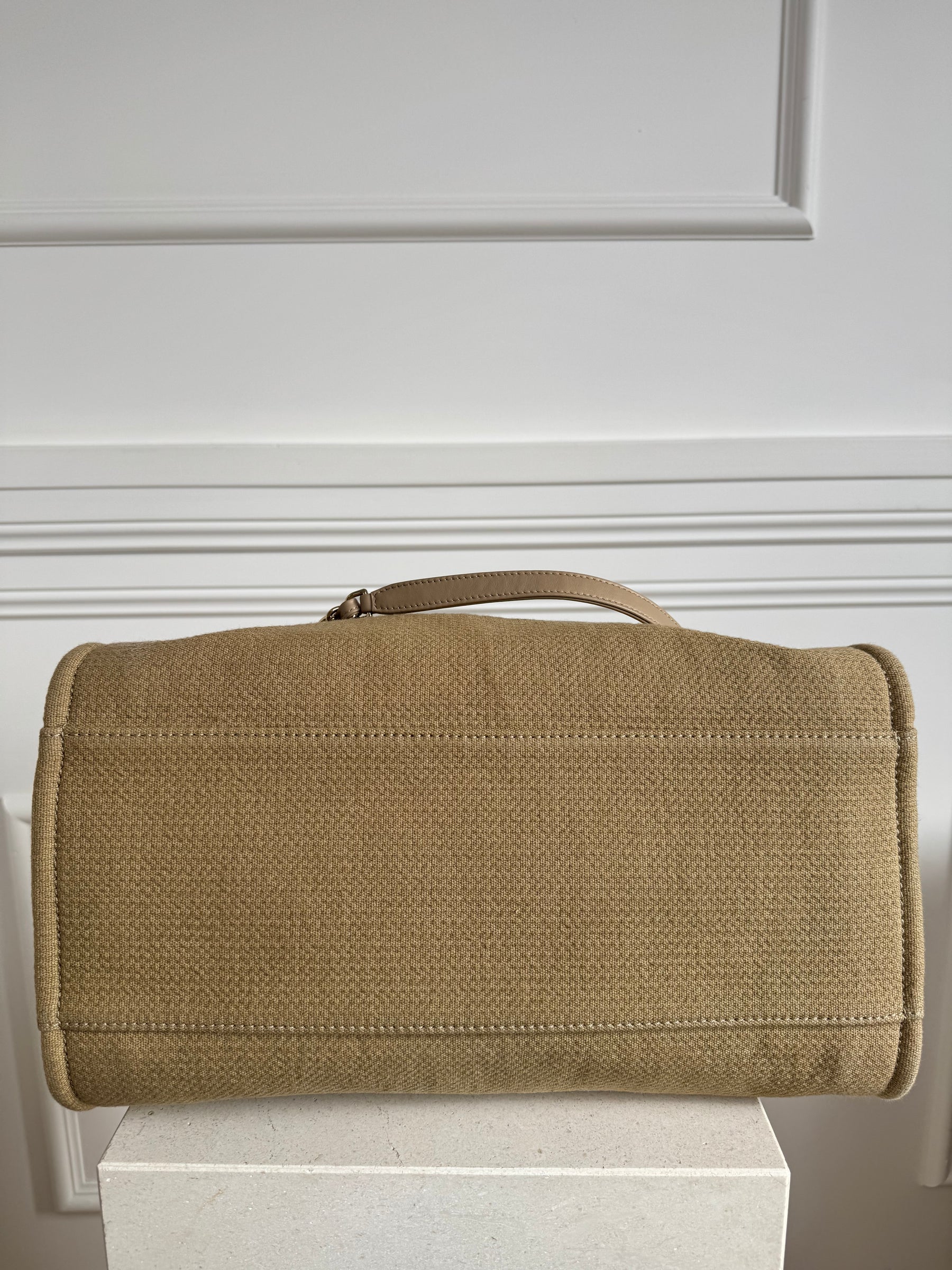 Chanel Dark Beige Canvas Deauville Tote Bag