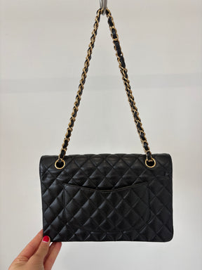 Chanel Black Caviar Leather Medium Classic Flap