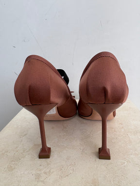Miu Miu Satin Ballet Pump In Cacao, 38