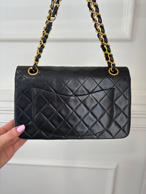 Chanel Vintage Black Flap Bag 24k Gold Hardware Small