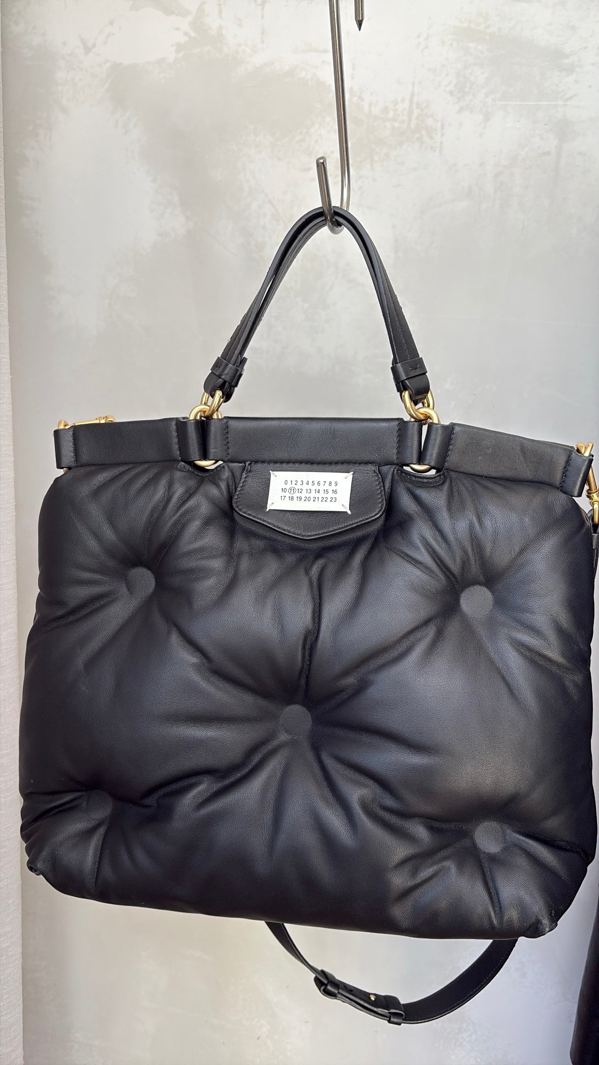 Maison Margiela Black Leather Glam Slam Shopper Tote