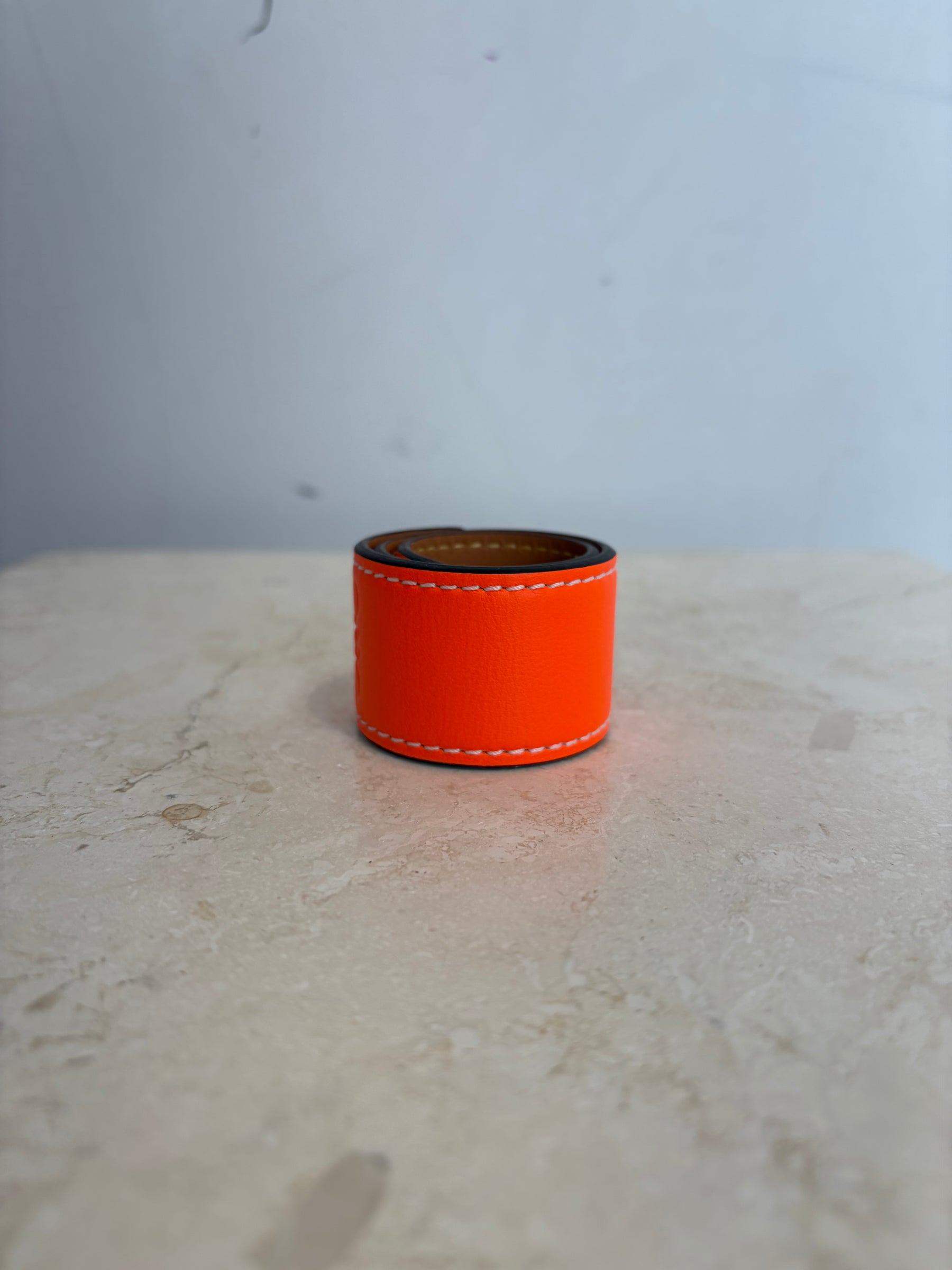 Loewe Anagram Snap Leather Bracelet Fluro Orange, OS