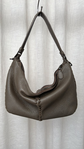 Bottega Veneta Taupe Leather Cervo Shoulder Bag
