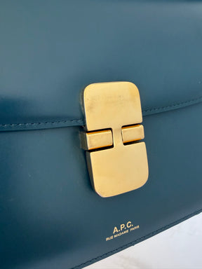 A.P.C. Teal Leather Grace Bag