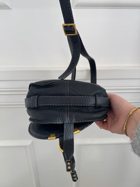 Chloé Black Grained Leather Marcie Bag Small