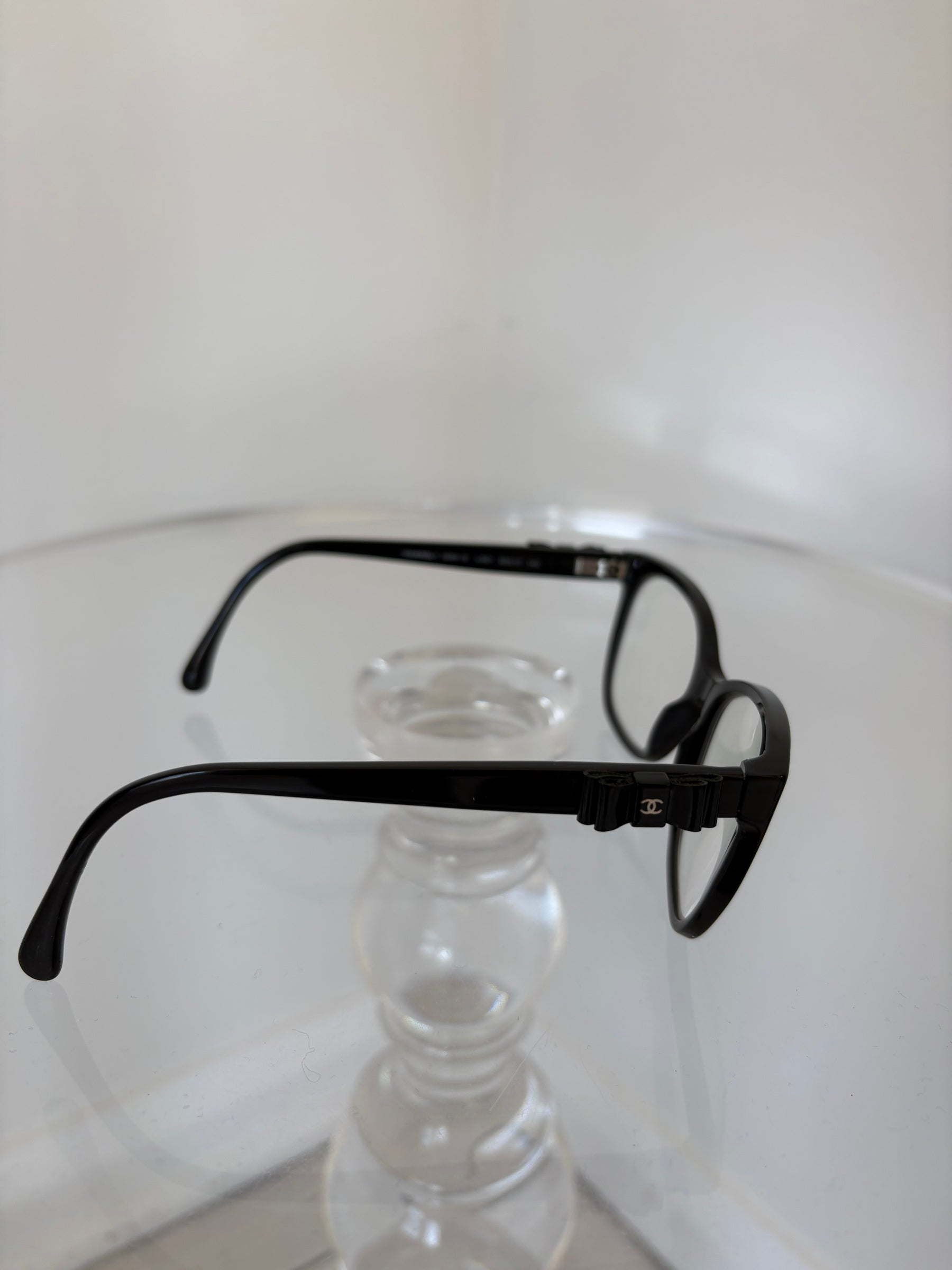 Chanel Black Bow Logo Arm Optical Glasses