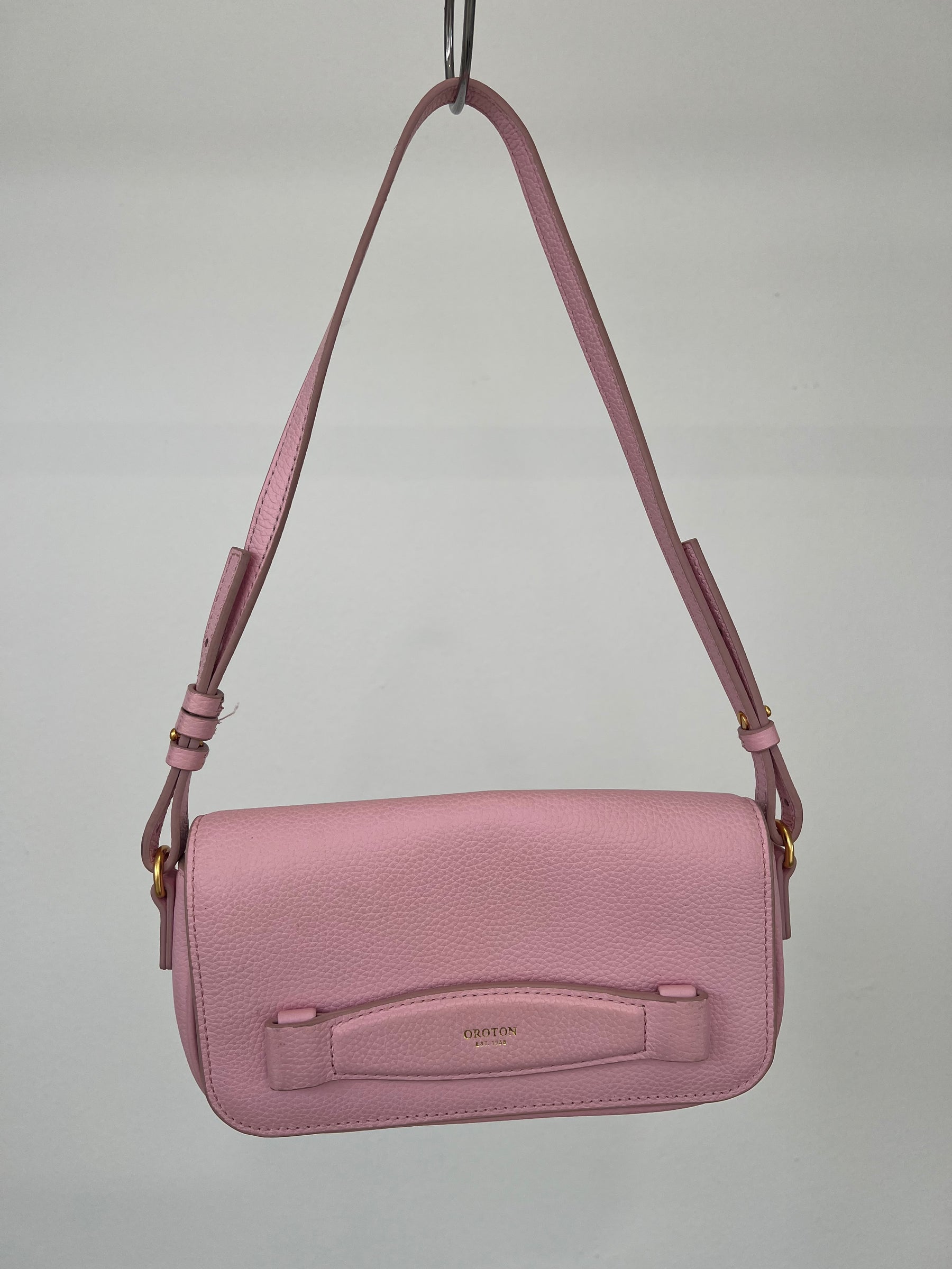 Oroton Pink Leather Mini Shoulder Bag