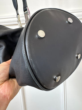 Alexander Wang Black Leather Slouchy Bucket Bag with Chain