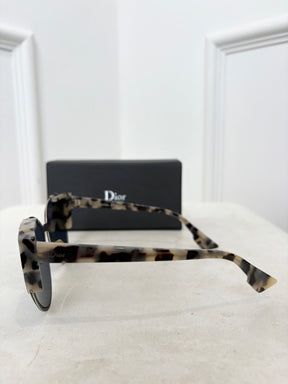 Dior Black and Grey Tortoiseshell Corner Sunglasses