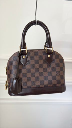 Louis Vuitton Damier Alma BB In Brown Lock & Key