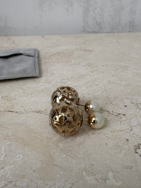 Dior Gold Star and Pearl Tribales Earrings