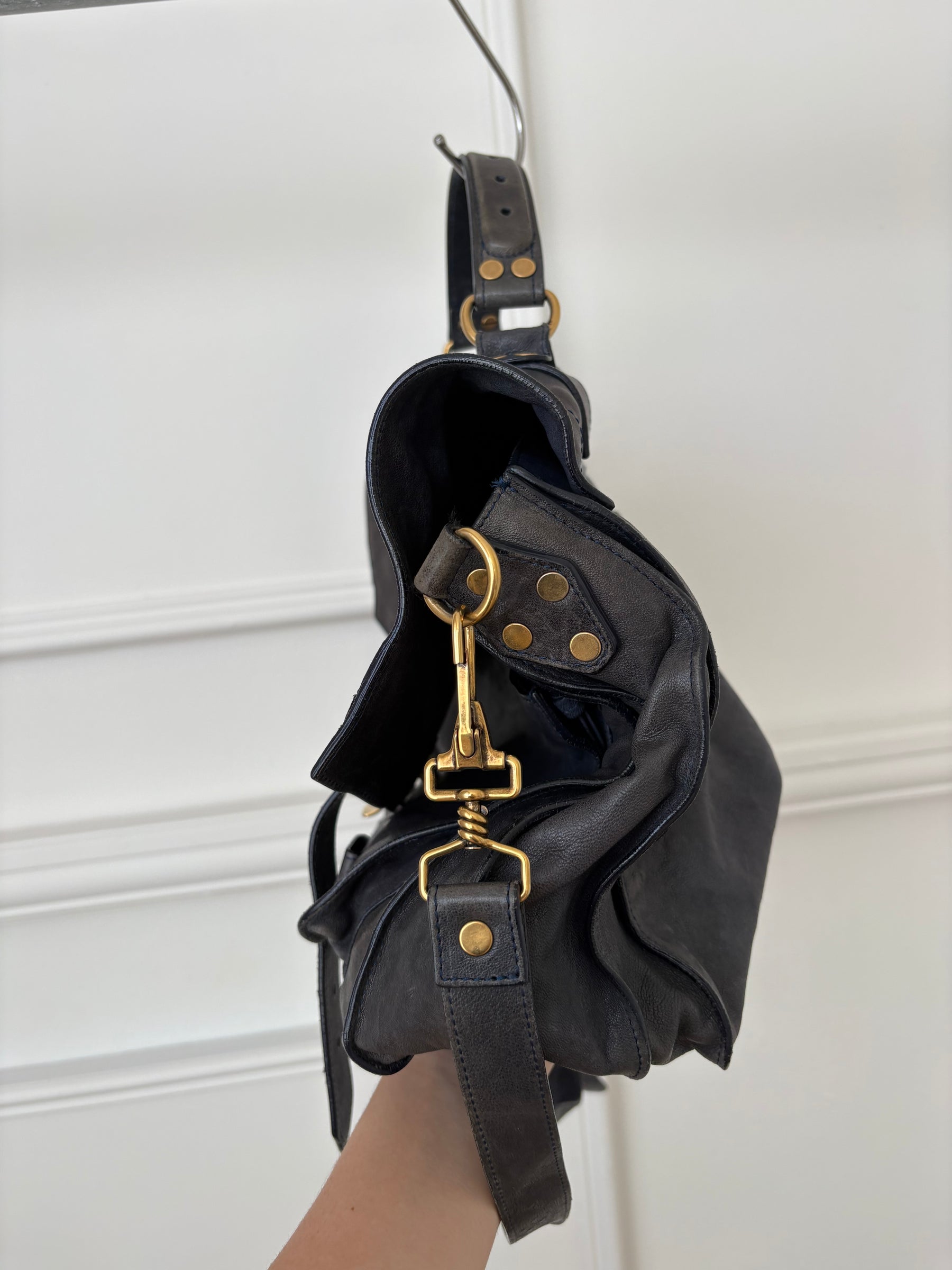Proenza PS1 Leather Satchel Bag In Carbon