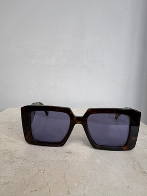 Prada Square Tortoishell Sunglasses Wide Fit