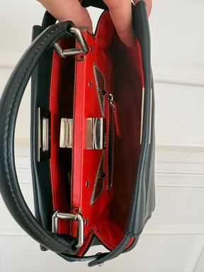 Fendi Black Leather Mini Monster Peekaboo