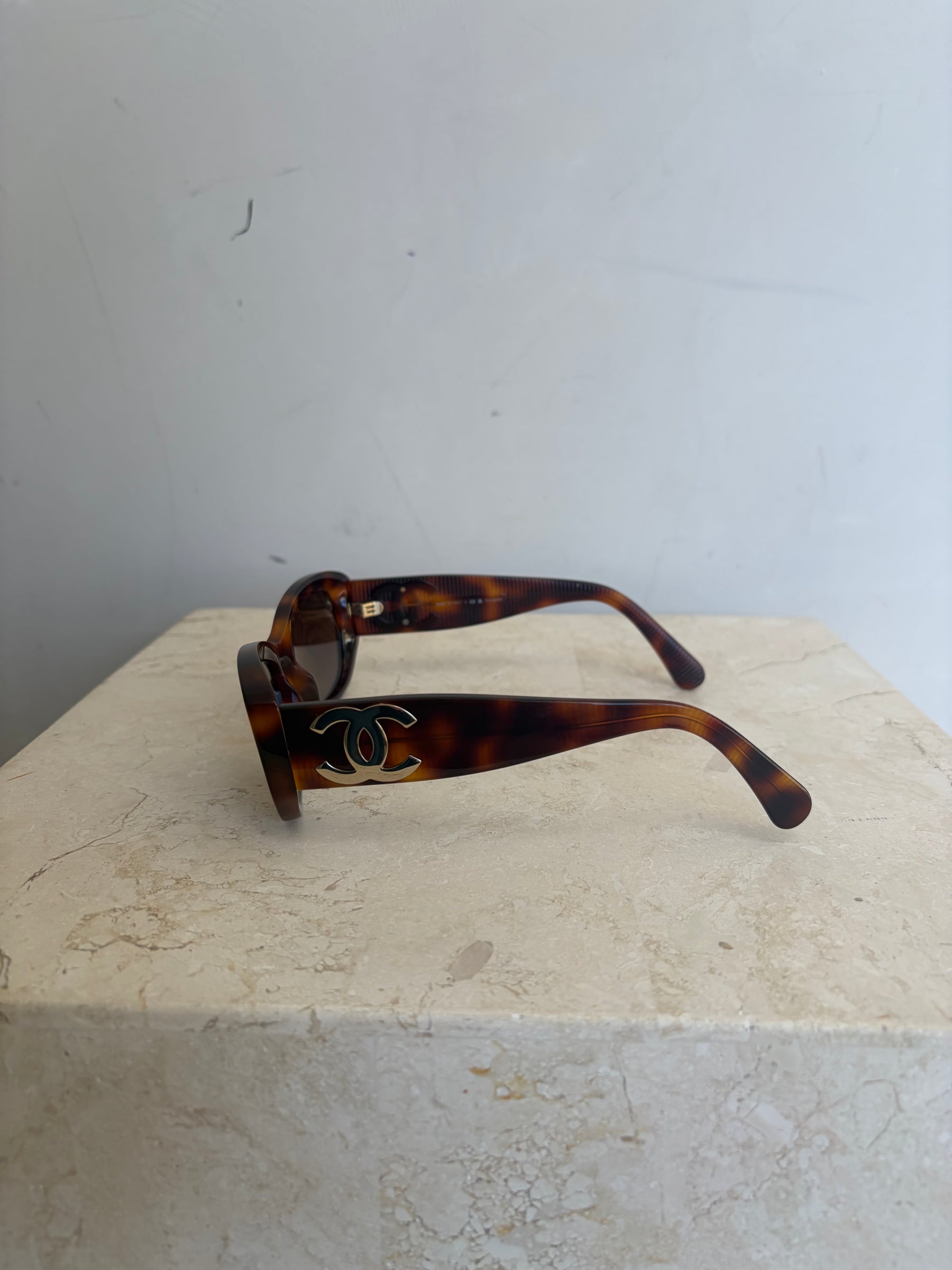 Chanel Tortoise shell Rectangular Sunglasses