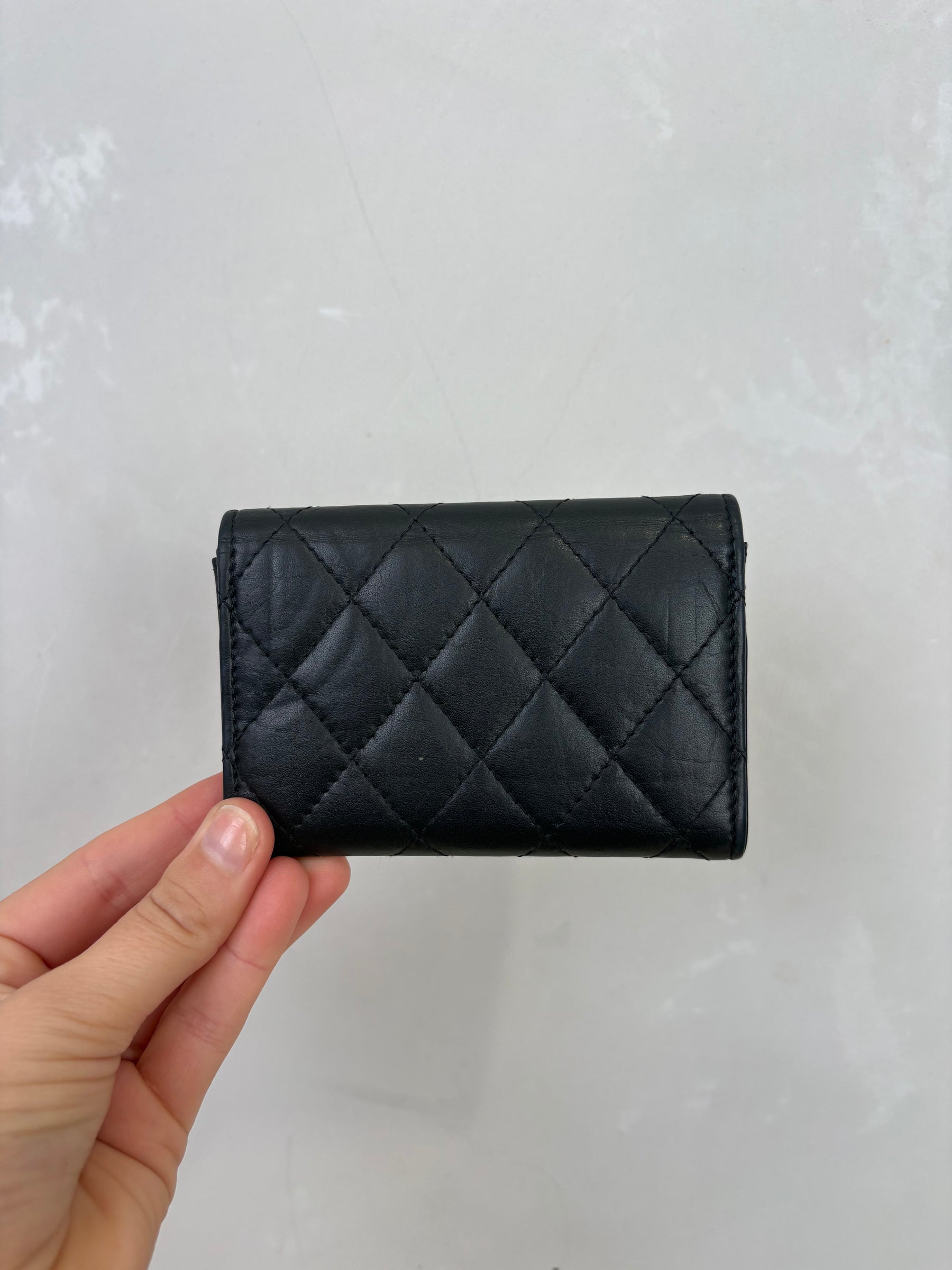 Chanel Black Lambskin Reissue Flap Card Wallet