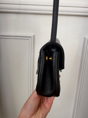 Saint Laurent Black Leather Envelope Crossbody bag