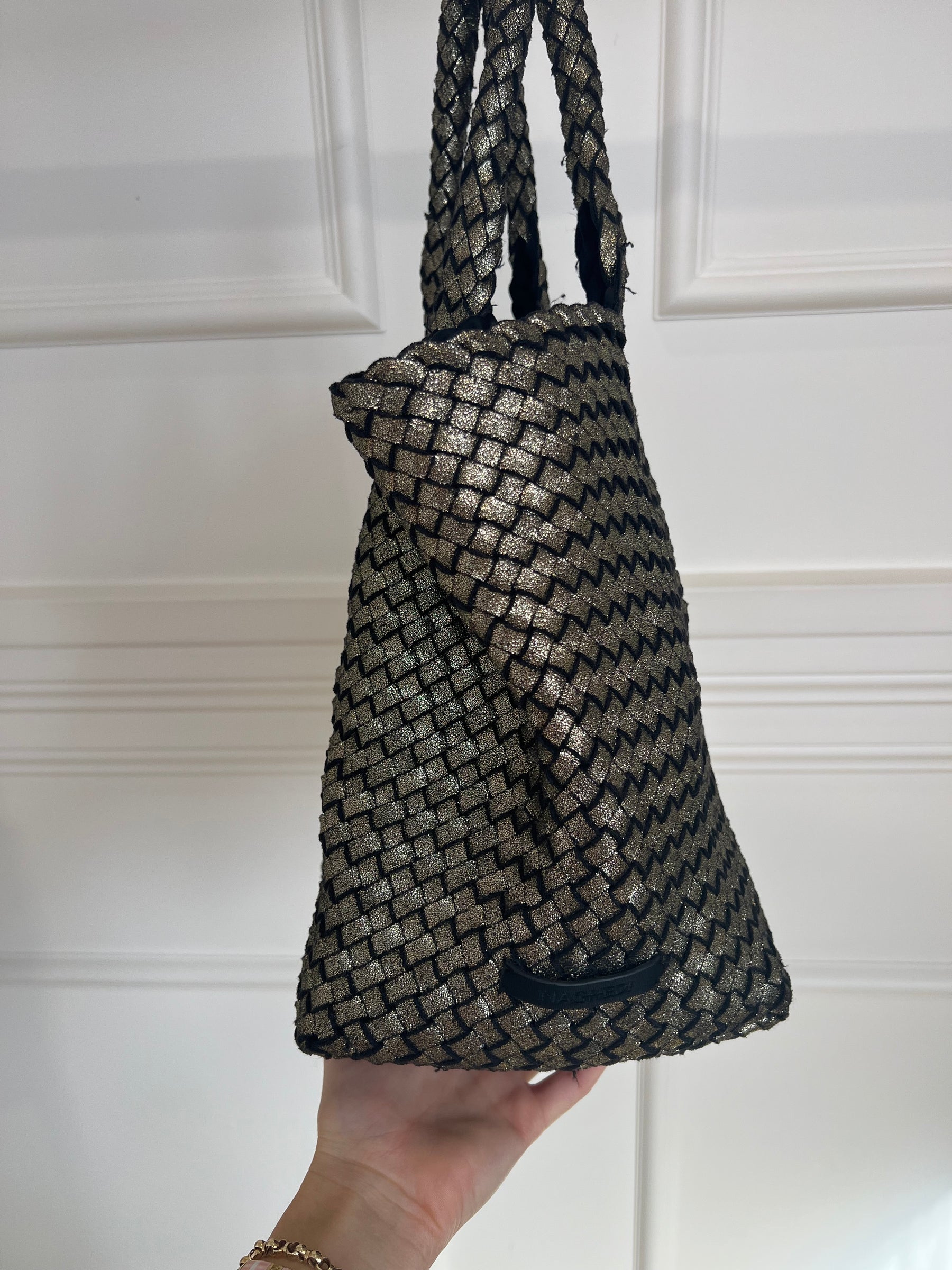 Naghedi St. Barths Medium Metallic Tote In Etoile With Pouch