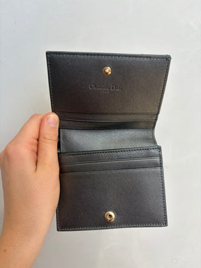 Dior Pewter Cannage Leather Mini Flap Wallet