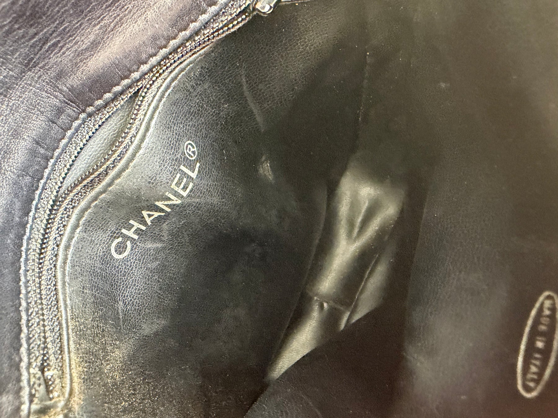 Chanel Black Lambskin Leather Vertical Mini Flap bag