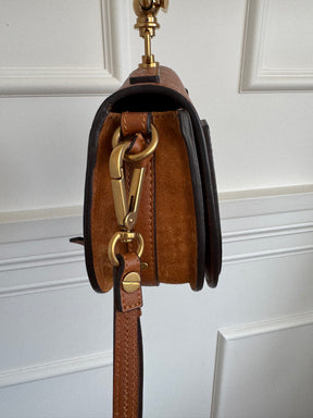 Chloé Tan Leather and Suede Nile Bracelet Bag