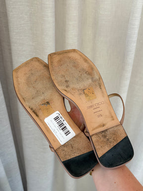 Jimmy Choo Alaina Flats With Pearl Detail Ballet Pink, 39.5