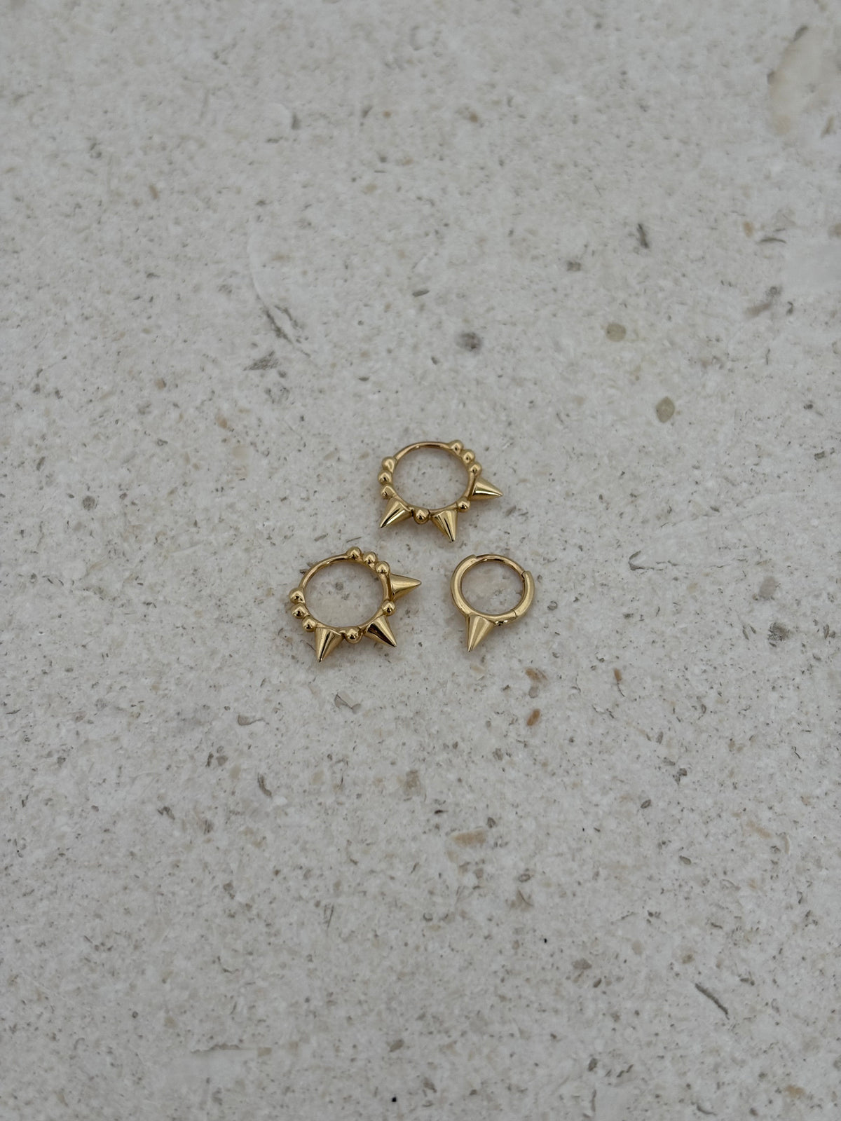 Maria Tash Spike Mini Hoop Earrings Gold 14k Gold Set Of 3