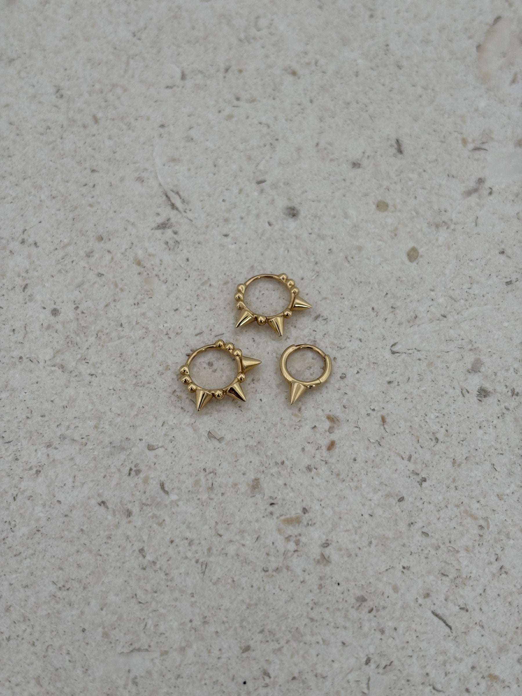 Maria Tash Spike Mini Hoop Earrings Gold 14k Gold Set Of 3