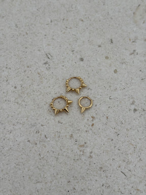Maria Tash Spike Mini Hoop Earrings Gold 14k Gold Set Of 3