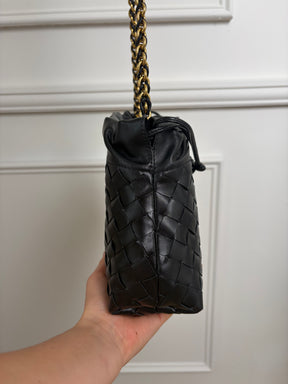 Bottega Veneta Black Intrecciato Leather 'Dustbag Notte' Bag