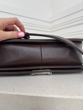 Chanel Dark Brown Leather Medium Boy Bag