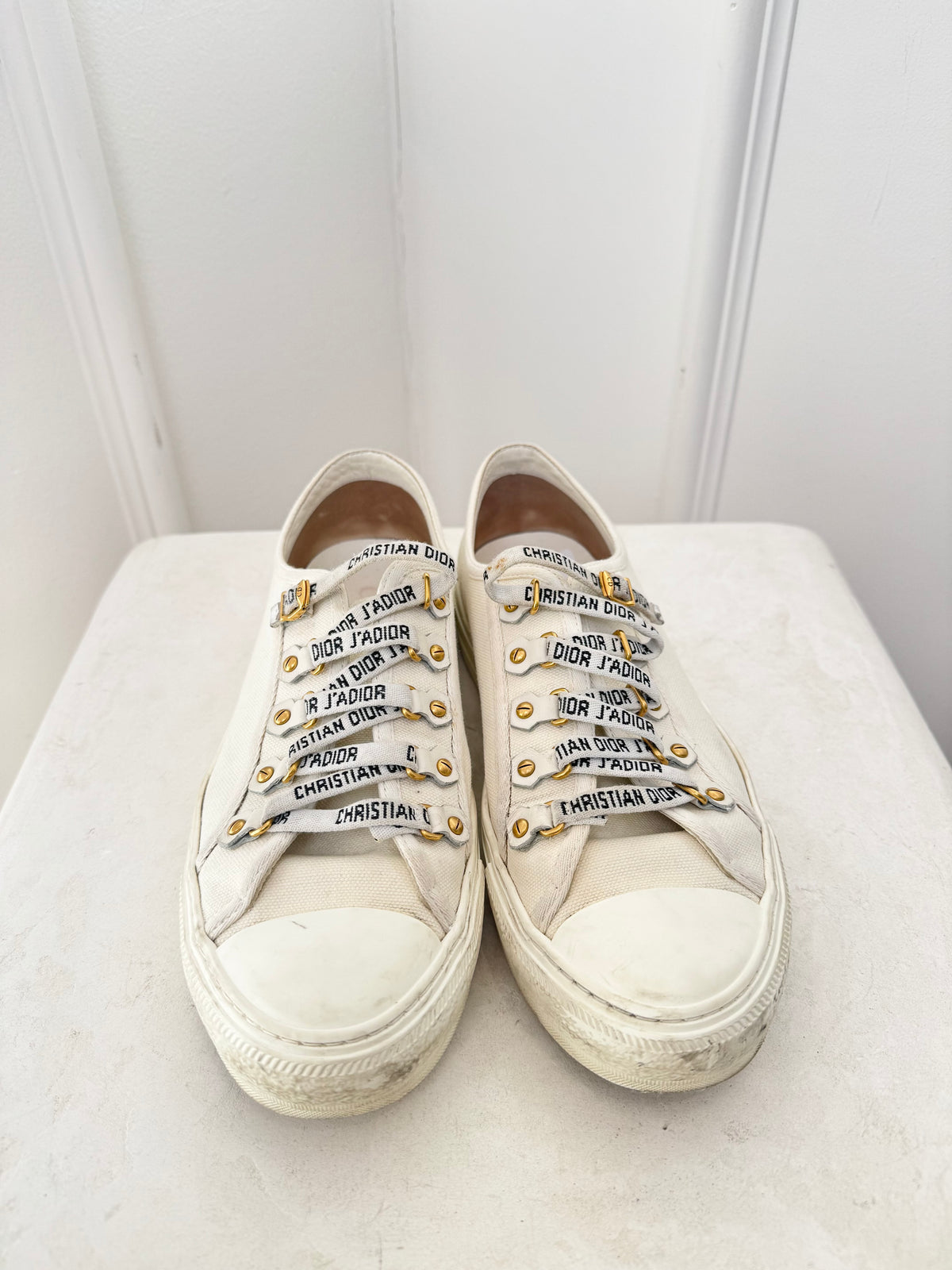 Dior White Canvas Jadior Sneakers, 39