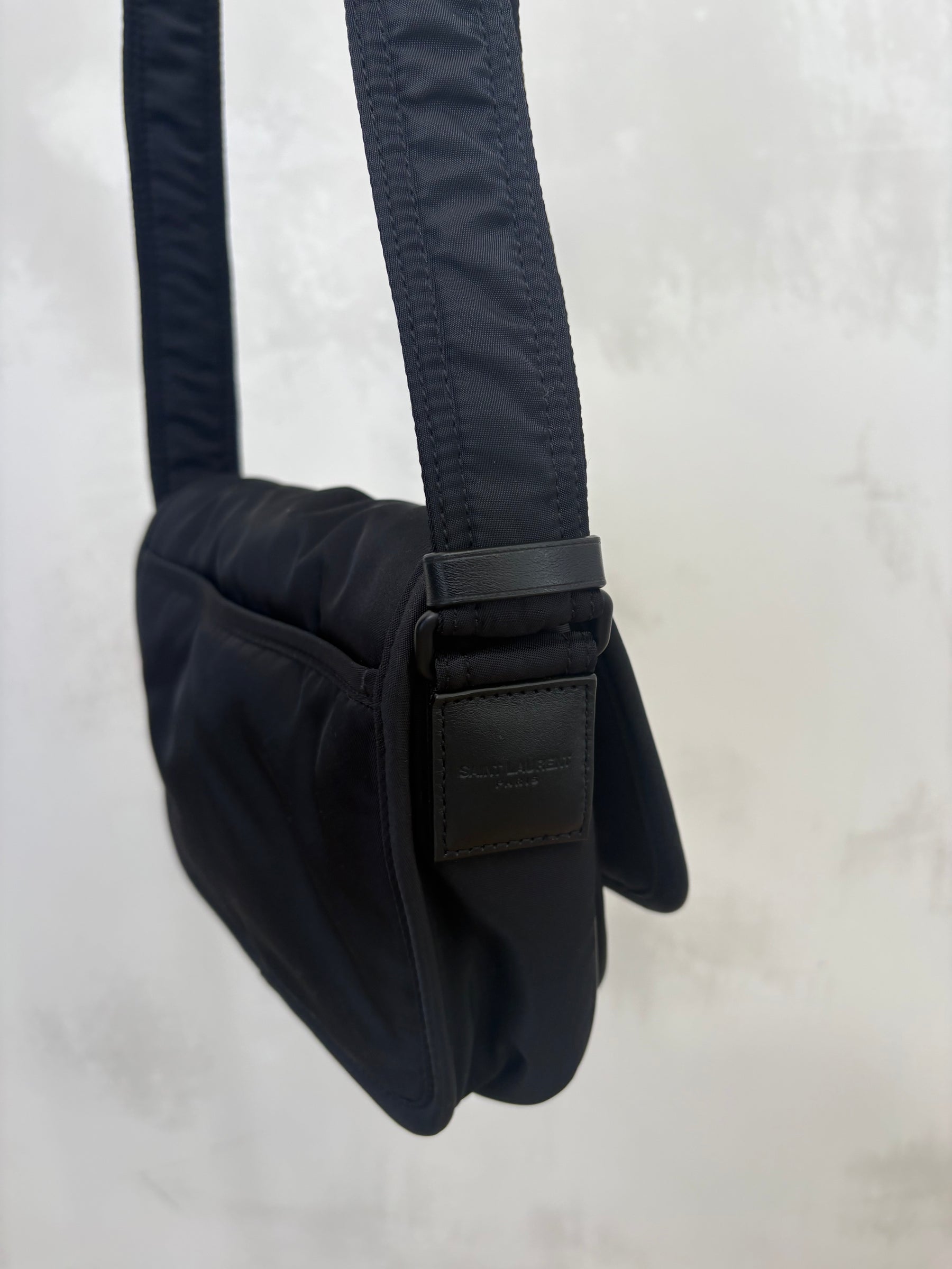 Saint Laurent Black Nylon Niki Small Messenger Bag