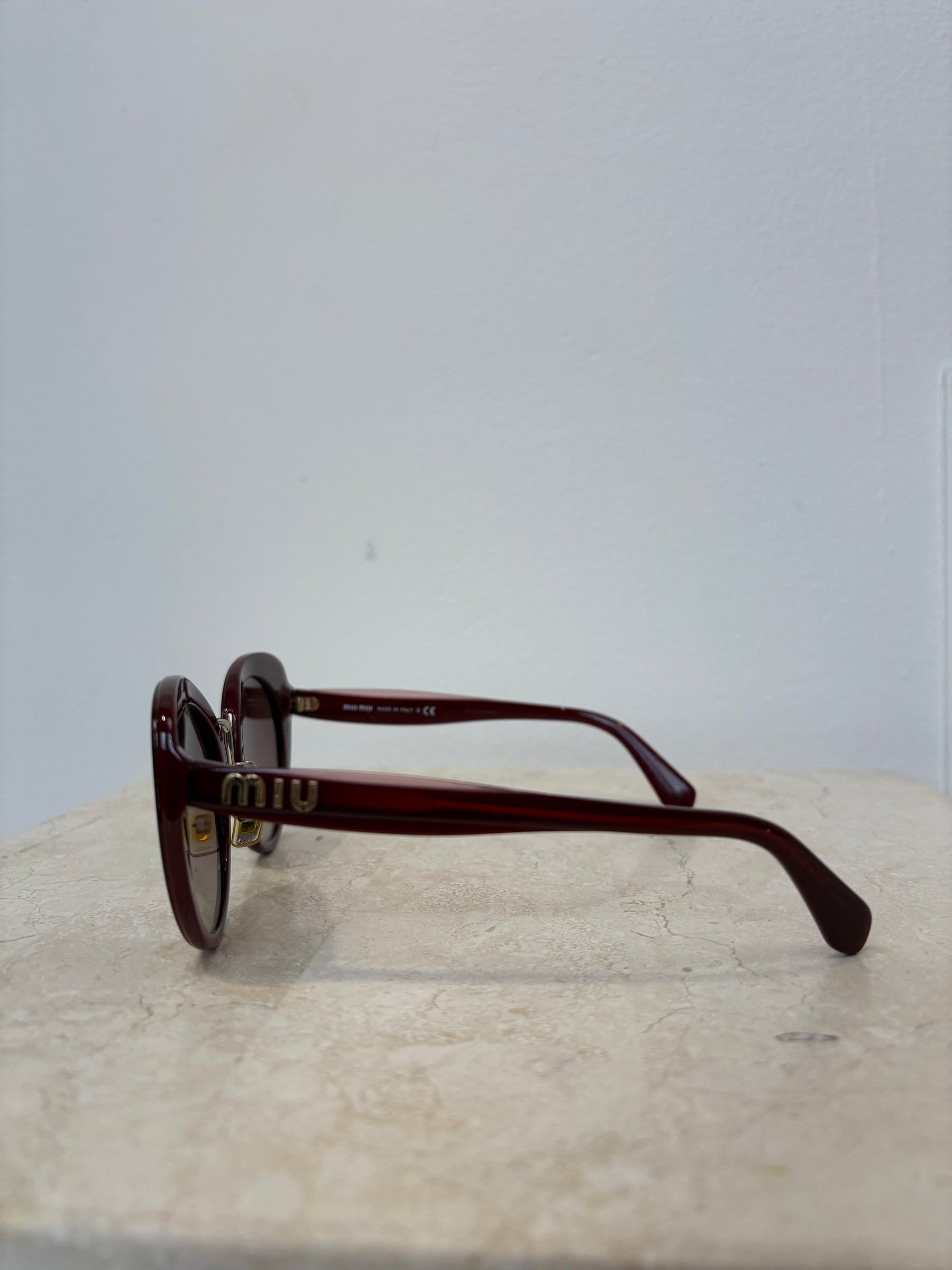 Miu Miu Burgundy Cat Eye Sunglasses