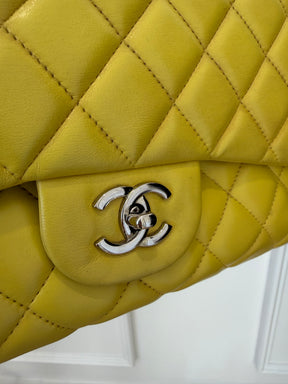 Chanel Yellow Maxi Classic Single Flap Bag