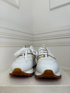 Proenza Schouler White Leather Chain Detail Sneakers, 40