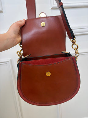 Chloé Brick Leather and Suede Tess Bag