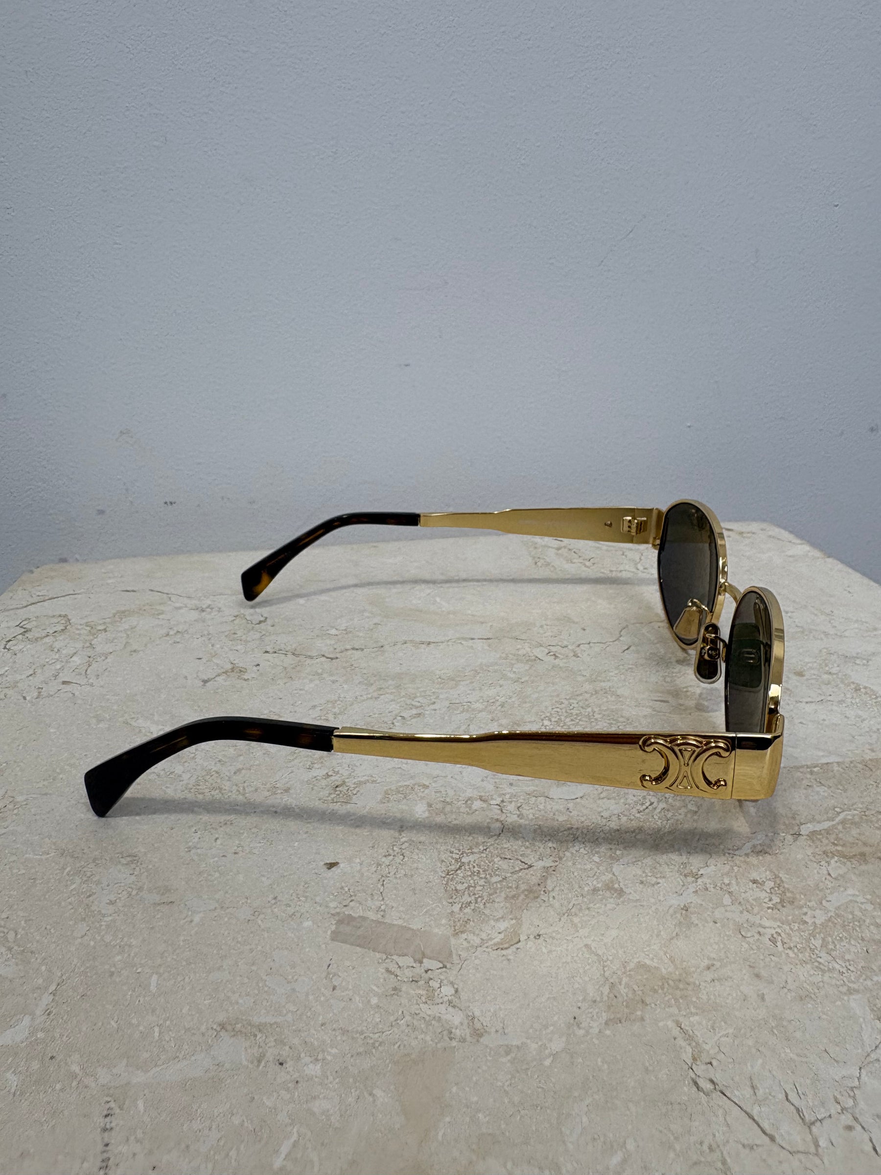 Celine Triomphe 01 Metal Sunglasses Gold
