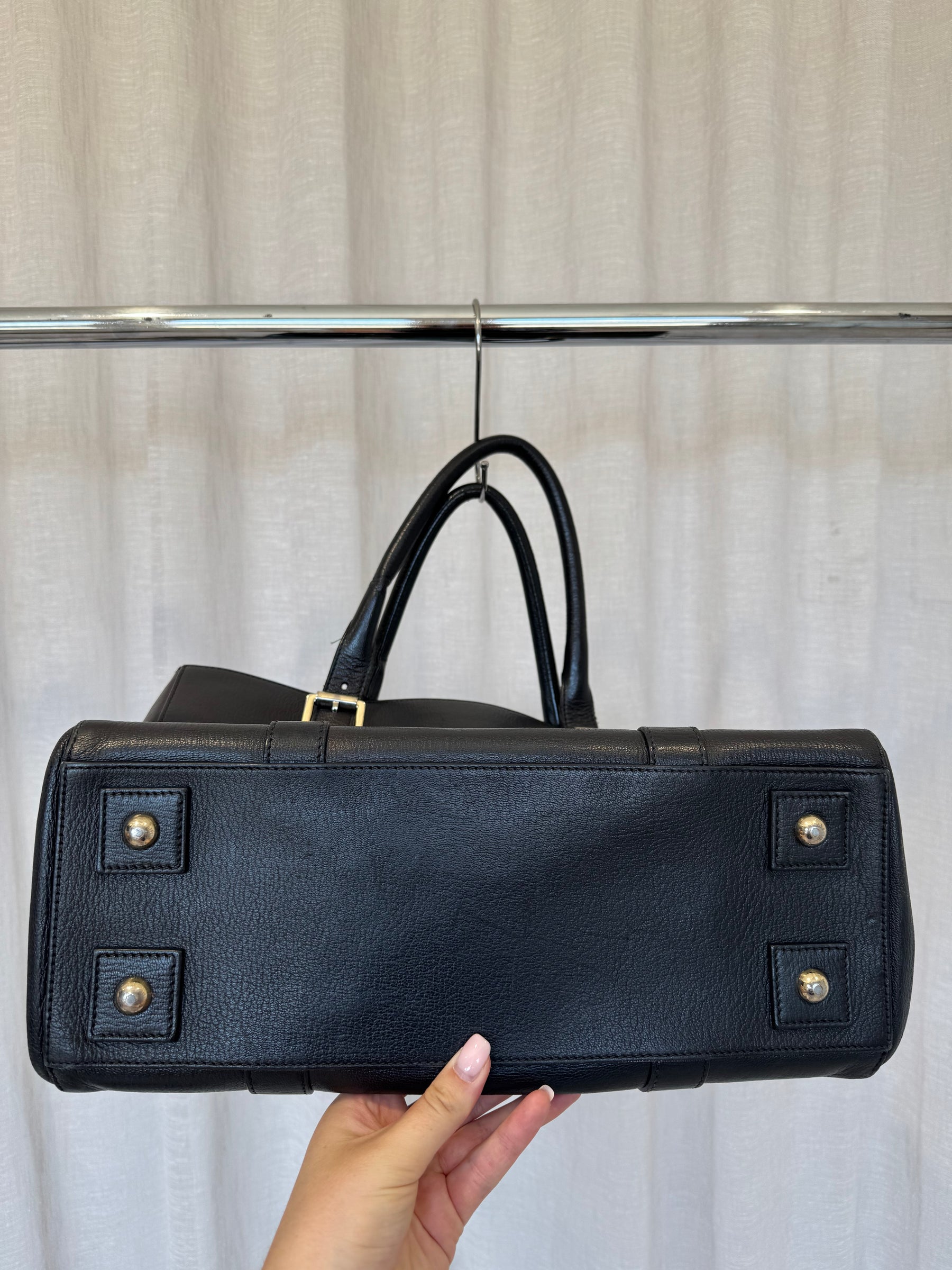 Mulberry Black Leathert Double Zipped Bayswater Tote