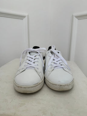 Valentino White Perforated Logo Sneakers, 37.5